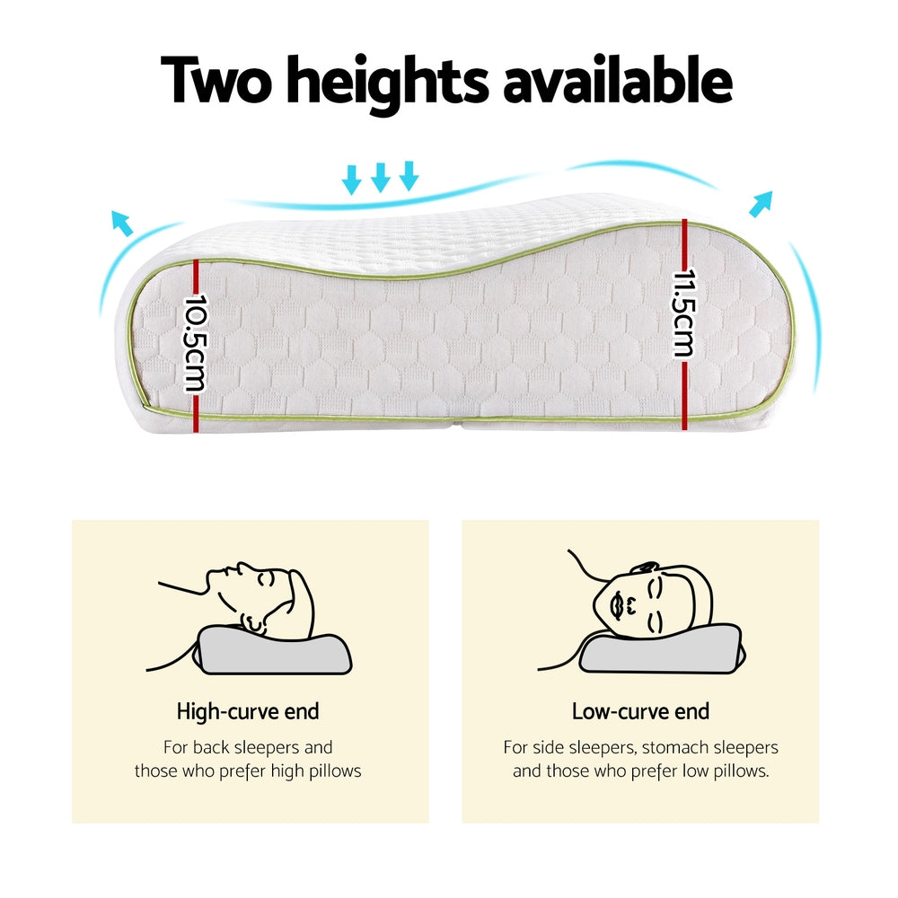 Giselle Bedding Memory Foam Pillow 60cm x 40cm - Ergonomic, Removable Cover - SuperSaverAU - view 6