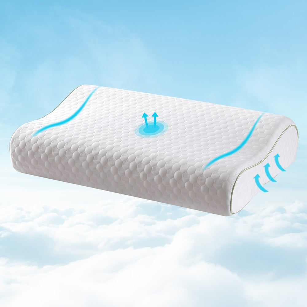 Giselle Bedding Memory Foam Pillow 60cm x 40cm - Ergonomic, Removable Cover - SuperSaverAU - view 1