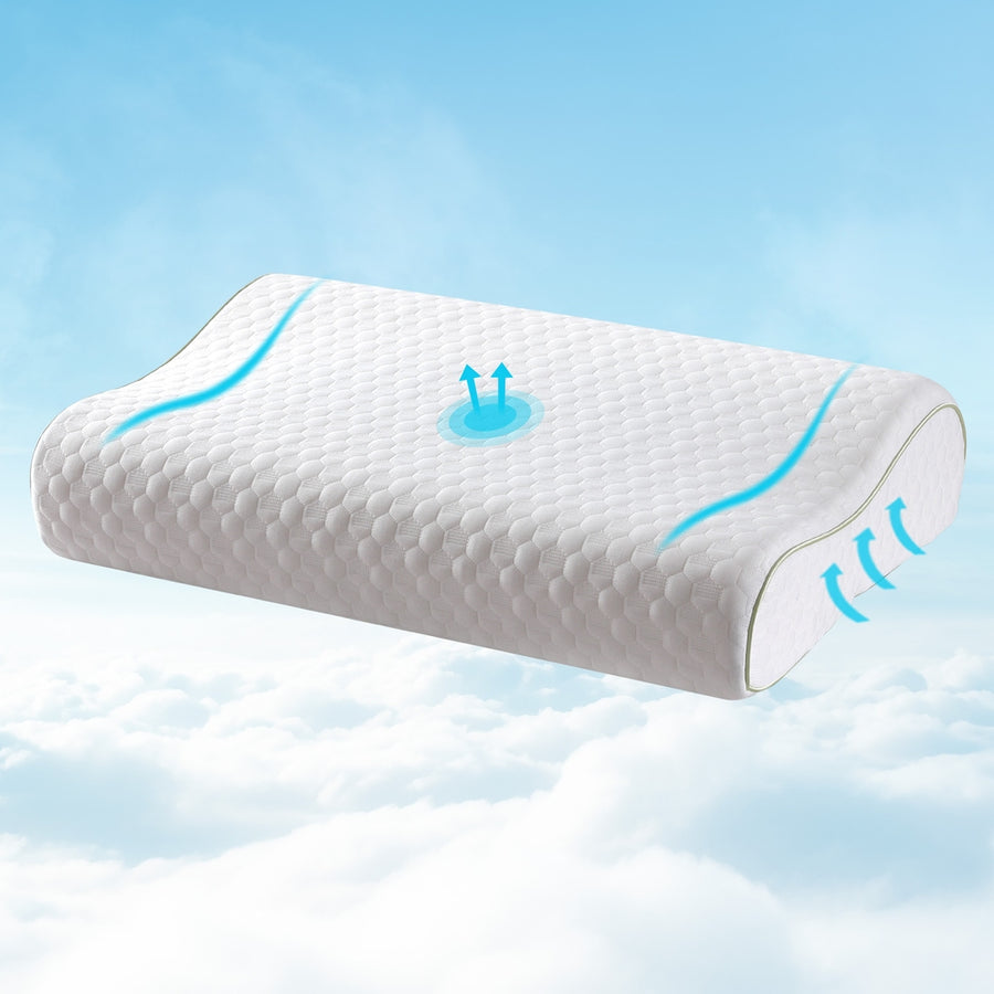 Giselle Bedding Memory Foam Pillow 60cm x 40cm - Ergonomic, Removable Cover - SuperSaverAU - view 1