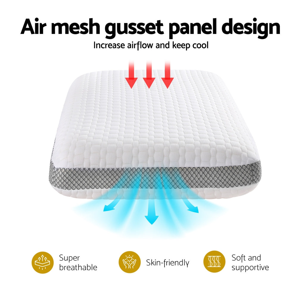 Giselle Bedding Memory Foam Pillow 60cm x 40cm x 11cm, Breathable, Washable Cover - SuperSaverAU - view 5