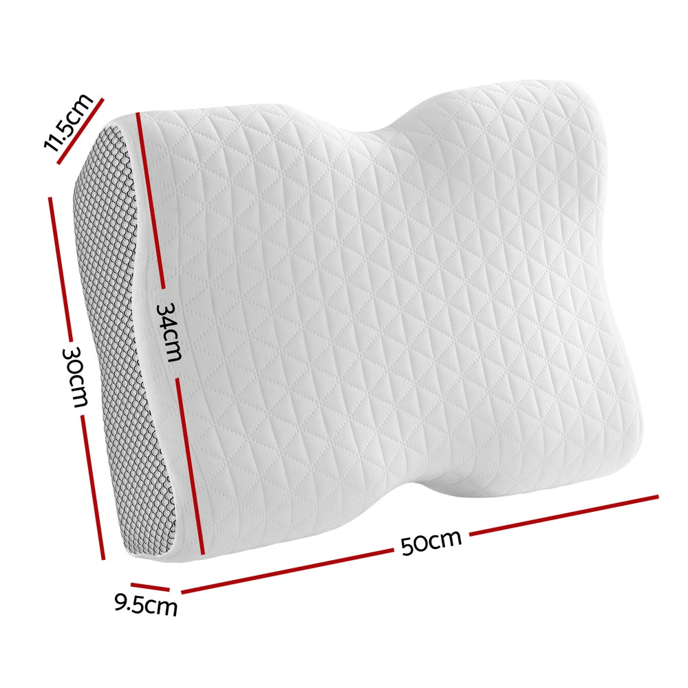 Giselle Bedding Memory Foam Pillow 50cm x 34cm - Ergonomic, Breathable, Washable - SuperSaverAU - view 2