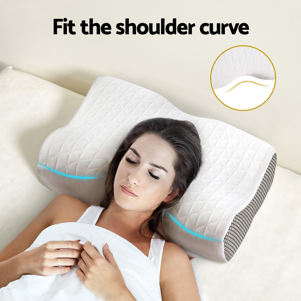 Giselle Bedding Memory Foam Pillow 50cm x 34cm - Ergonomic, Breathable, Washable - SuperSaverAU - view 4