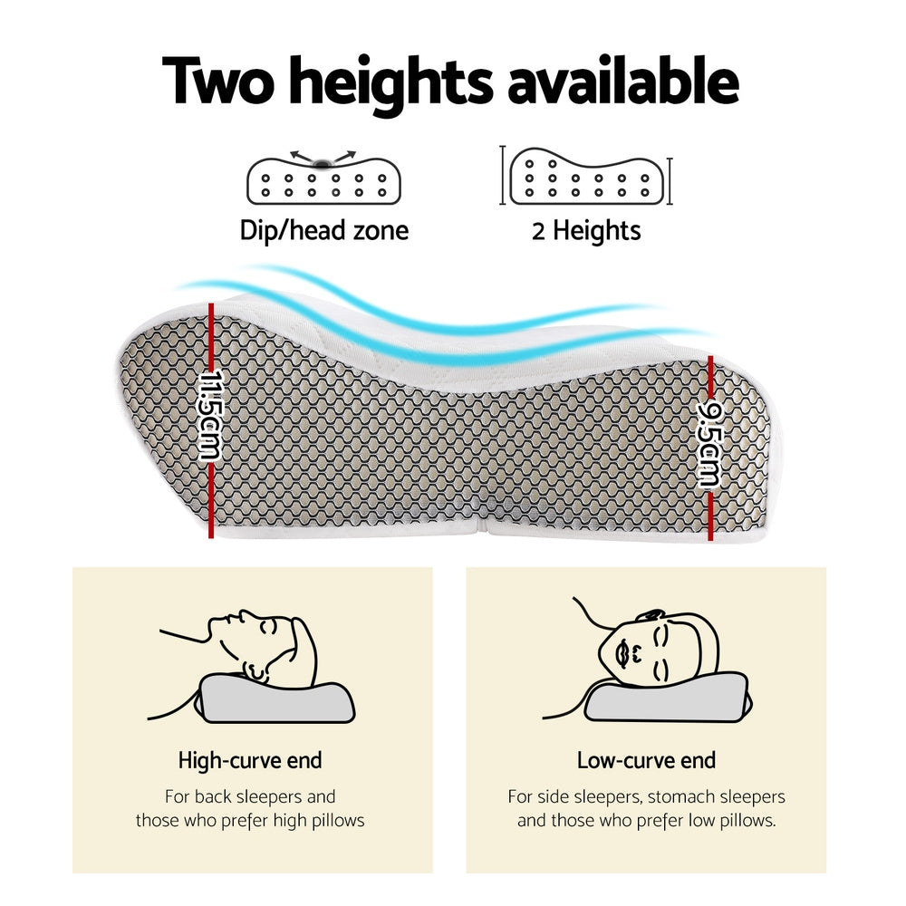 Giselle Bedding Memory Foam Pillow 50cm x 34cm - Ergonomic, Breathable, Washable - SuperSaverAU - view 6