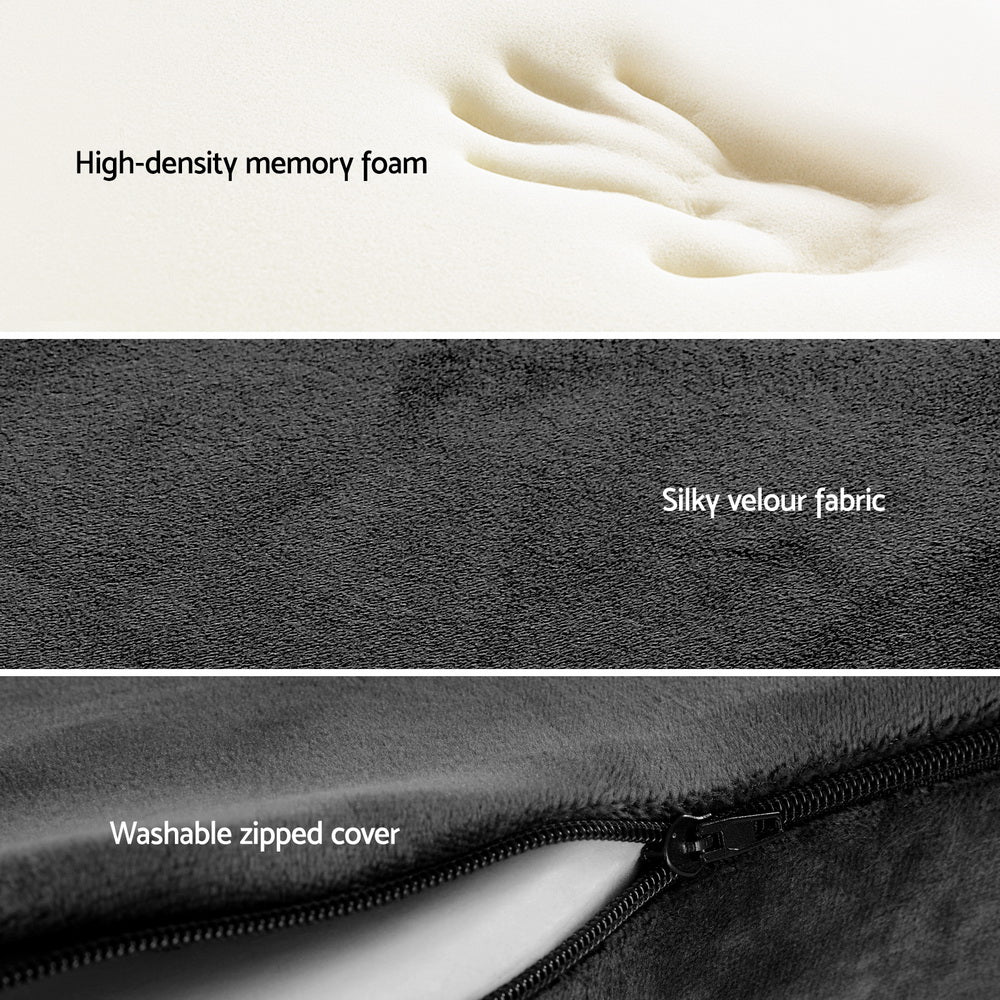 Giselle Bedding Memory Foam Seat Cushion 45cm x 36cm x 8cm Black, Ergonomic Design, Pressure Relief - SuperSaverAU - view 5