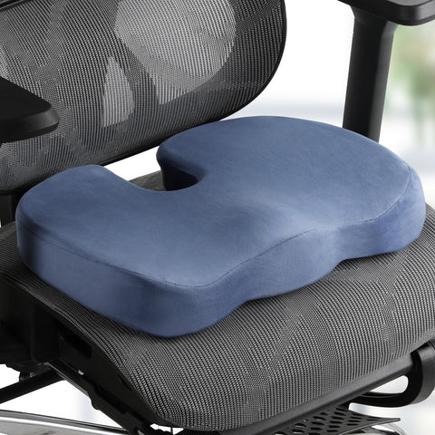 Giselle Bedding Memory Foam Seat Cushion 45cm x 36cm x 8cm Blue, Ergonomic Support - SuperSaverAU - view 1