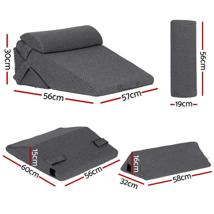 Giselle Bedding Adjustable Wedge Pillow 56*57*30 cm, Cooling Gel Memory Foam, Removable Cover