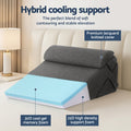 Giselle Bedding Adjustable Wedge Pillow 56*57*30 cm, Cooling Gel Memory Foam, Removable Cover - SuperSaverAU - view 4