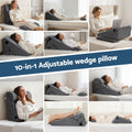 Giselle Bedding Adjustable Wedge Pillow 56*57*30 cm, Cooling Gel Memory Foam, Removable Cover - SuperSaverAU - view 5