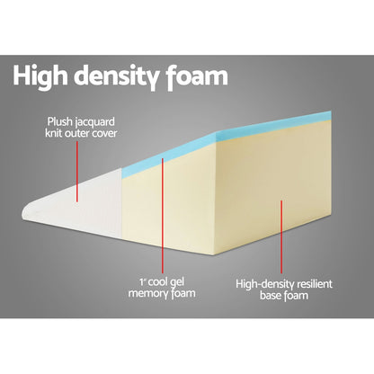 Giselle Bedding Bed Wedge Support Pillow, Cool Gel Memory Foam, 62 x 62 x 28cm