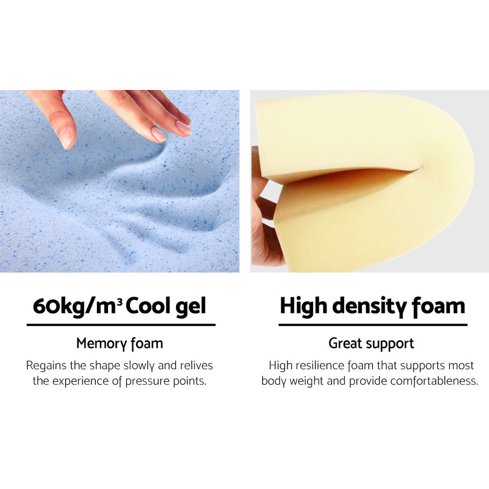 Giselle Bedding Bed Wedge Support Pillow 62x64x30cm with Memory Foam & Waterproof Cover - SuperSaverAU - view 5