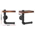 Artiss DIY Pipe Shelf Toilet Paper Holder, 23 x 14 x 21-27.8cm, Adjustable, Rustic - SuperSaverAU - view 2