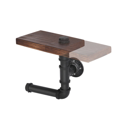 Artiss DIY Pipe Shelf Toilet Paper Holder, 23 x 14 x 21-27.8cm, Adjustable, Rustic