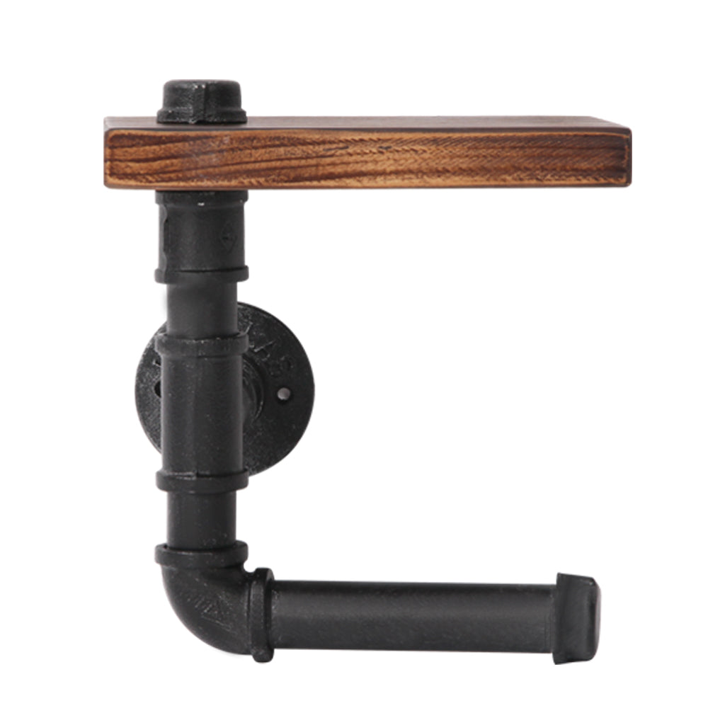 Artiss DIY Pipe Shelf Toilet Paper Holder, 23 x 14 x 21-27.8cm, Adjustable, Rustic