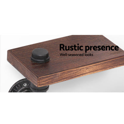 Artiss DIY Pipe Shelf Toilet Paper Holder, 23 x 14 x 21-27.8cm, Adjustable, Rustic