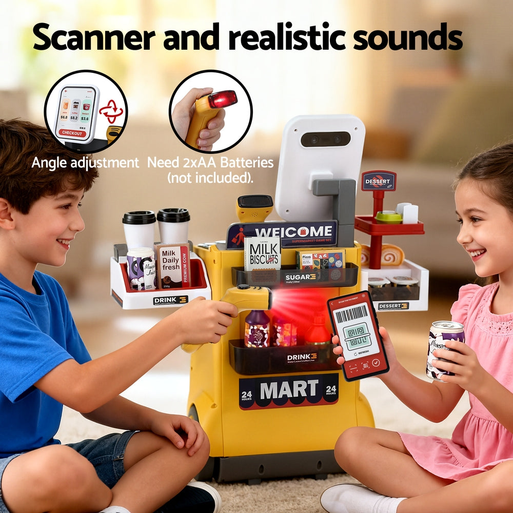 Keezi Kids Supermarket Pretend Playset with 48 Accessories - SuperSaverAU - view 6