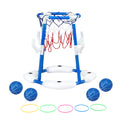 Keezi Kids Basketball Hoop with 4 balls Ring Toss Sports Pool Toys Blue - SuperSaverAU - view 3