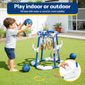 Keezi Kids Basketball Hoop with 4 balls Ring Toss Sports Pool Toys Blue - SuperSaverAU - view 5