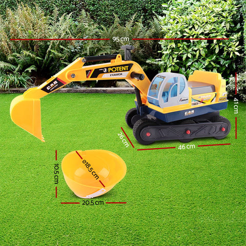 Keezi Ride On Car Toys Kids Excavator Digger Sandpit Bulldozer Car Pretend Play - SuperSaverAU - view 2