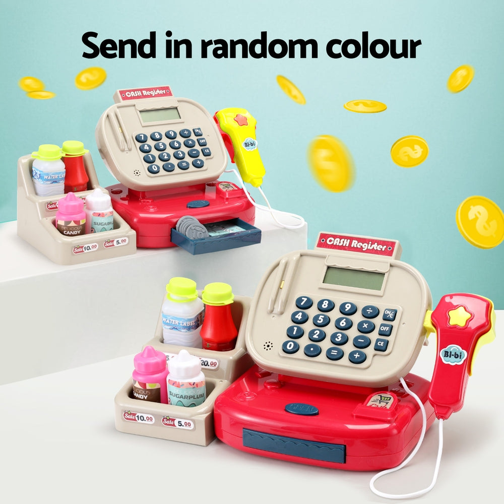 Keezi Kids Cash Register Calculator Pretend Play Shops Money Checkout Toys Set - SuperSaverAU - view 6