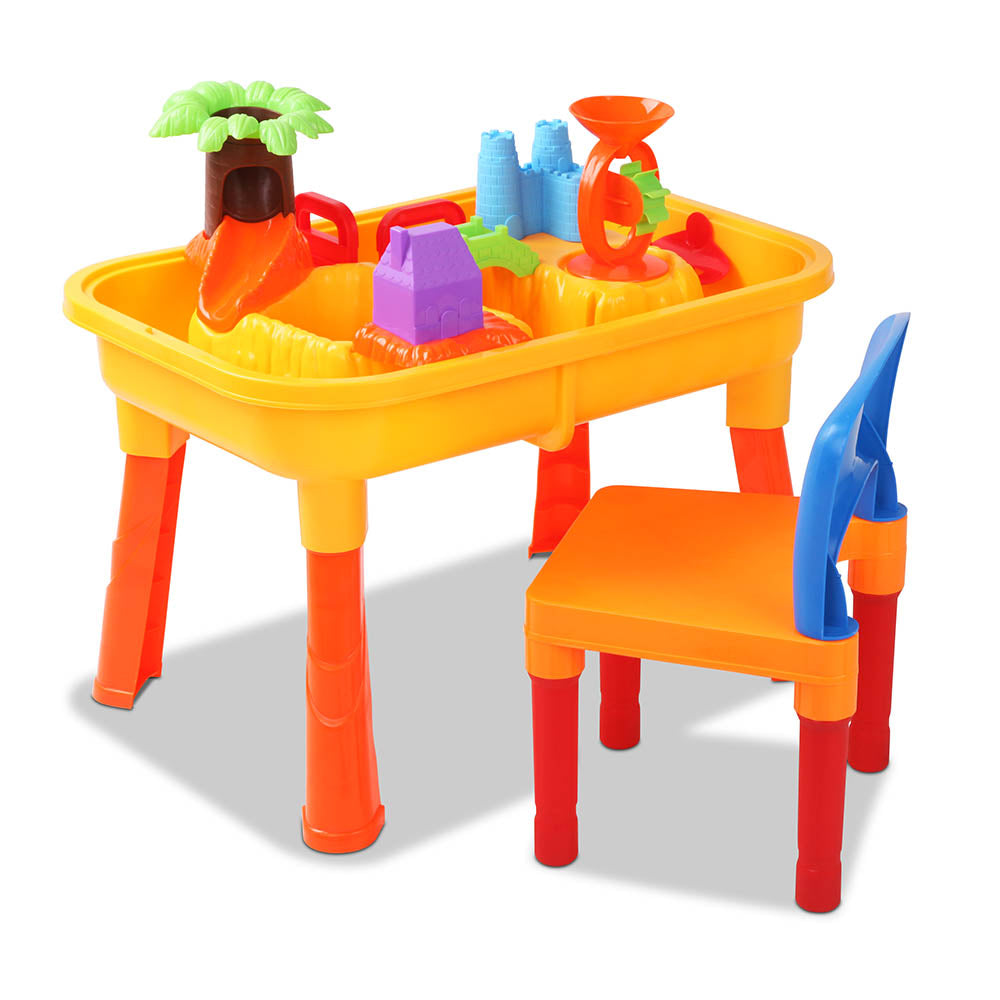 Keezi Kids Sandpit Pretend Play Set Sand Water Table Chair Outdoor Beach Toy - SuperSaverAU - view 1