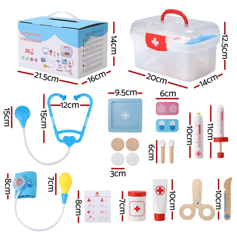 Keezi Kids Doctor Nurse Medical Case Pretend Play Set Stethoscope Medicine Toys - SuperSaverAU - view 2