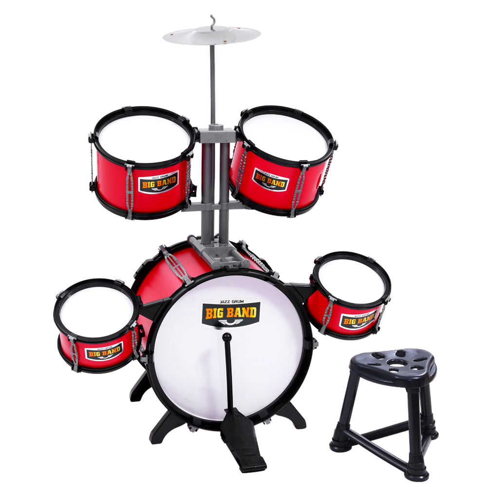 Keezi Kids 7-Piece Junior Drum Set - Red