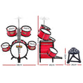 Keezi Kids 7-Piece Junior Drum Set - Red