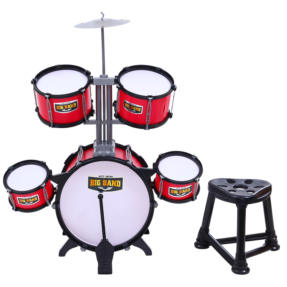 Keezi Kids 7-Piece Junior Drum Set - Red