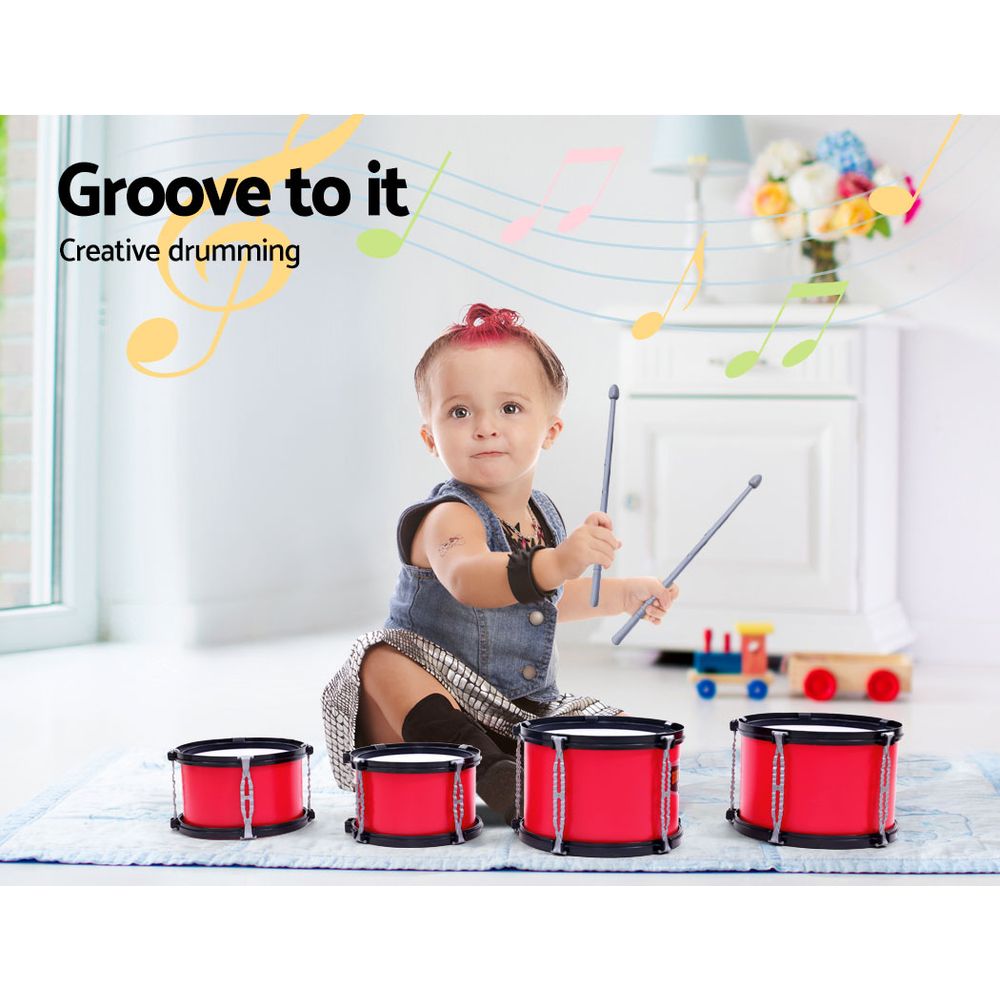 Keezi Kids 7-Piece Junior Drum Set - Red