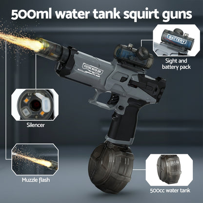 Keezi Electric Water Gun 500ml - Black Squirt Gun for Kids and Adults