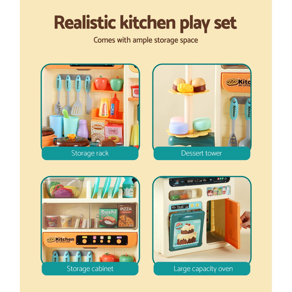 Keezi Kids Kitchen Pretend Play Set Cooking Sound Steam Light Function - SuperSaverAU - view 3