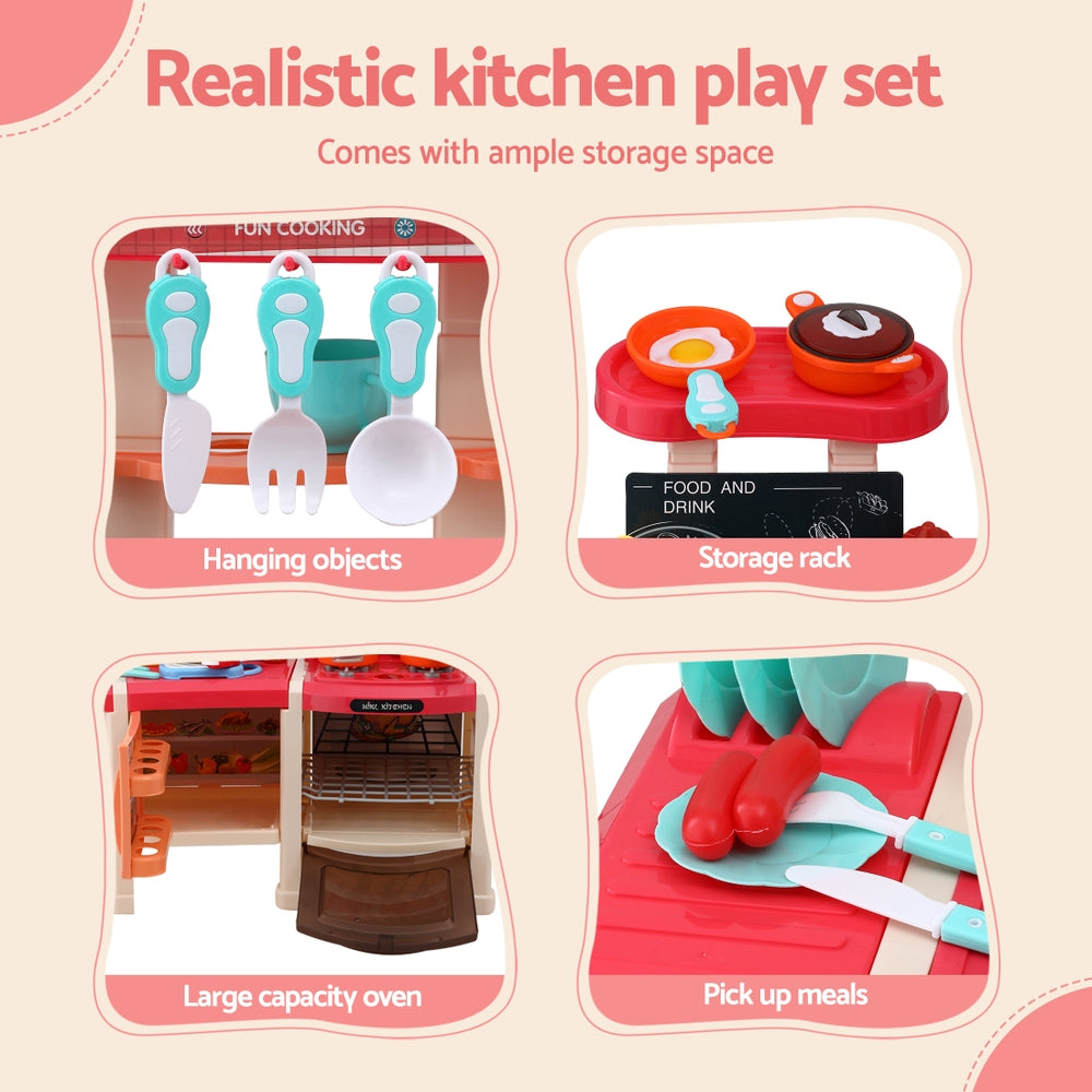 Keezi Kids Kitchen Play Set - Cooking Sound and Light Features
