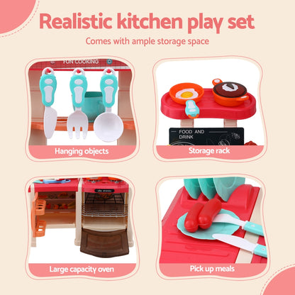 Keezi Kids Kitchen Play Set - Cooking Sound and Light Features