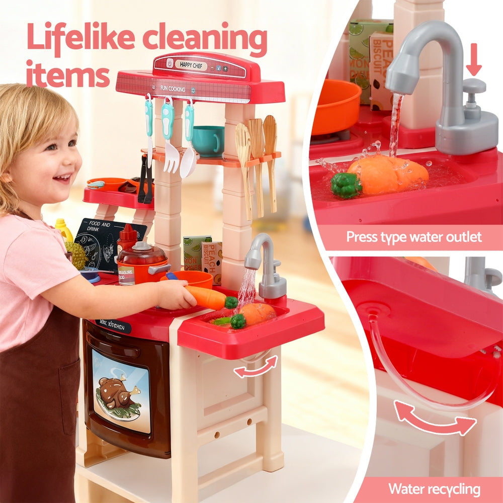 Keezi Kids Kitchen Play Set - Cooking Sound and Light Features