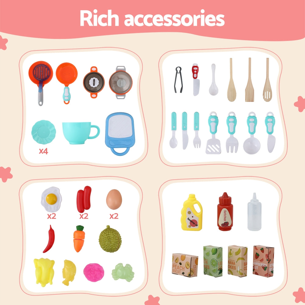 Keezi Kids Kitchen Play Set - Cooking Sound and Light Features