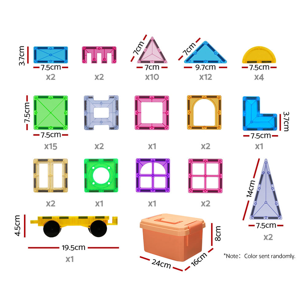 Keezi 60pcs Kids Magnetic Tiles Blocks Building Educational Toys Children Gift - SuperSaverAU - view 2