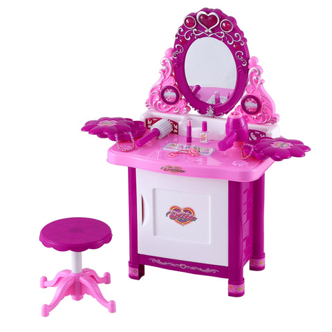 Keezi Kids Pretend Makeup Play Set Dressing Table Chair Girls Toys Children - SuperSaverAU - view 1