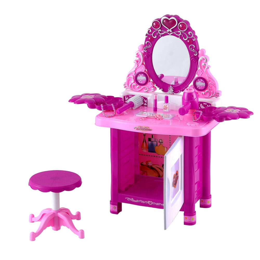 Keezi Kids Pretend Makeup Play Set Dressing Table Chair Girls Toys Children - SuperSaverAU - view 3