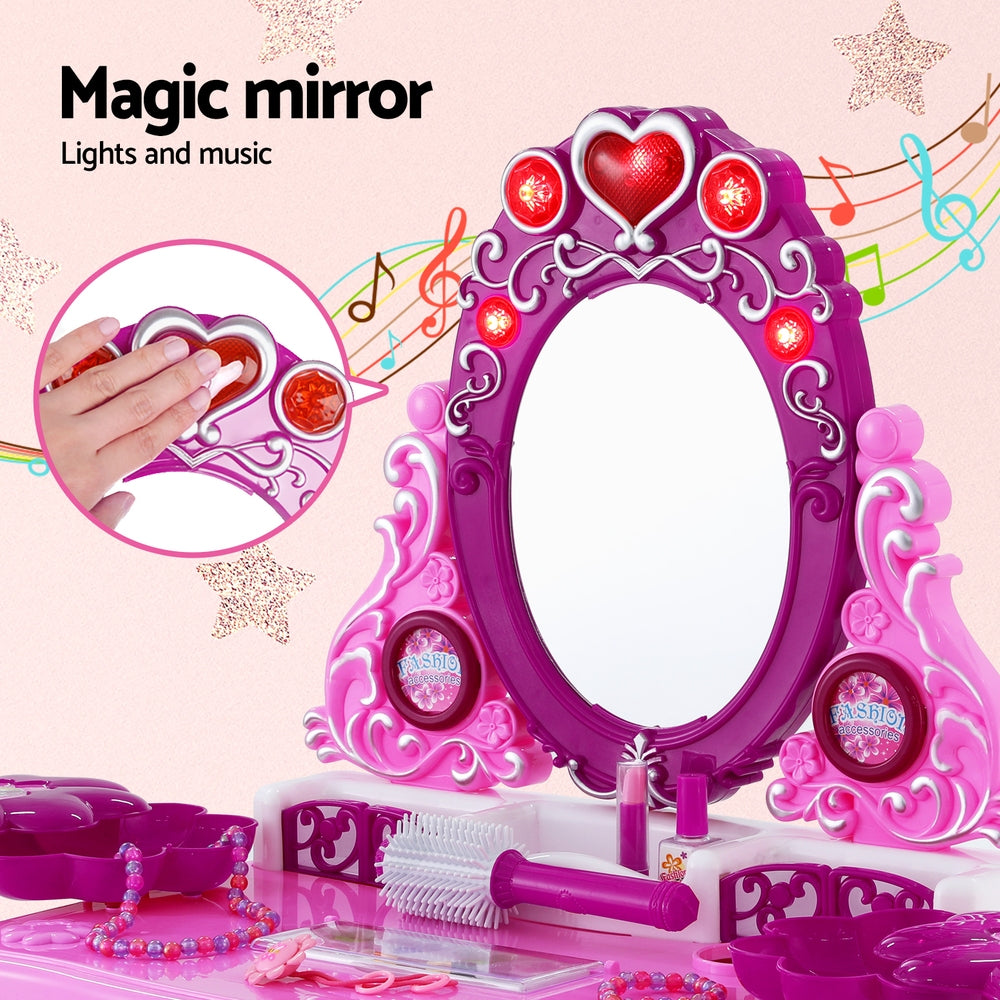 Keezi Kids Pretend Makeup Play Set Dressing Table Chair Girls Toys Children - SuperSaverAU - view 4