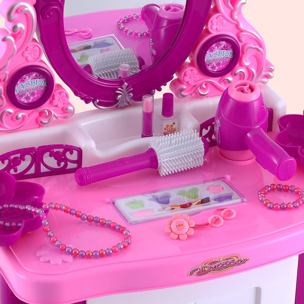 Keezi Kids Pretend Makeup Play Set Dressing Table Chair Girls Toys Children - SuperSaverAU - view 6