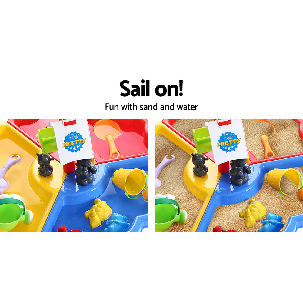 Keezi Kids Sandpit Pretend Play Set Outdoor Sand Water Table Beach Toy - SuperSaverAU - view 4