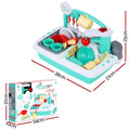 Keezi Kids Kitchen Play Sink Toy with Accessories - Green - SuperSaverAU - view 3