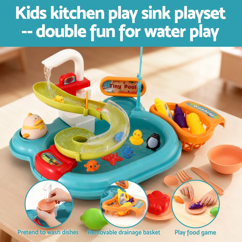 Keezi Kids Kitchen Sink - Educational Pretend Play Toy - SuperSaverAU - view 5
