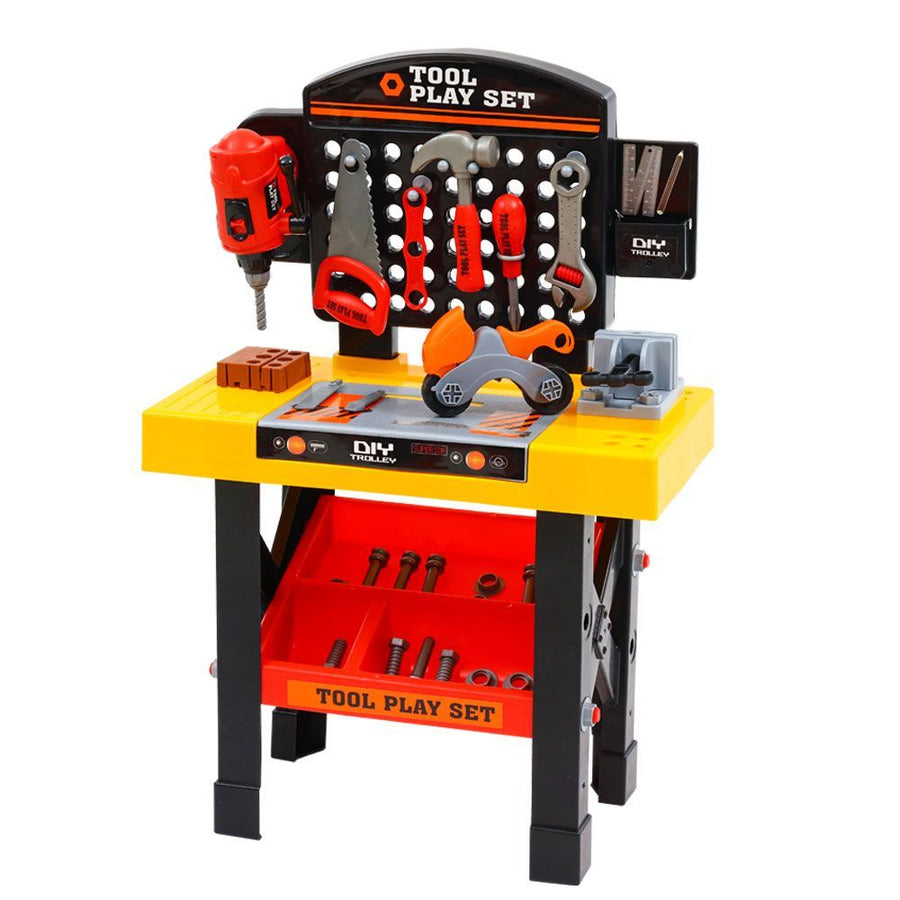 Keezi Kids Pretend Workbench DIY Tools 54 Piece Children Role Play Toys Black - SuperSaverAU - view 1