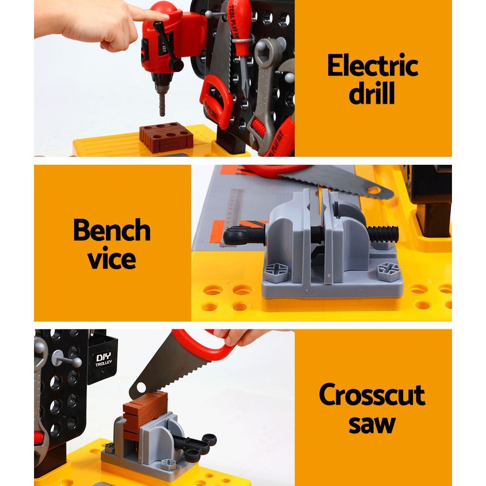 Keezi Kids Pretend Workbench DIY Tools 54 Piece Children Role Play Toys Black - SuperSaverAU - view 4
