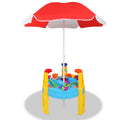 Keezi Kids Sandpit Pretend Play Set Water Sand Table Children Outdoor Toy Umbrella - SuperSaverAU - view 1