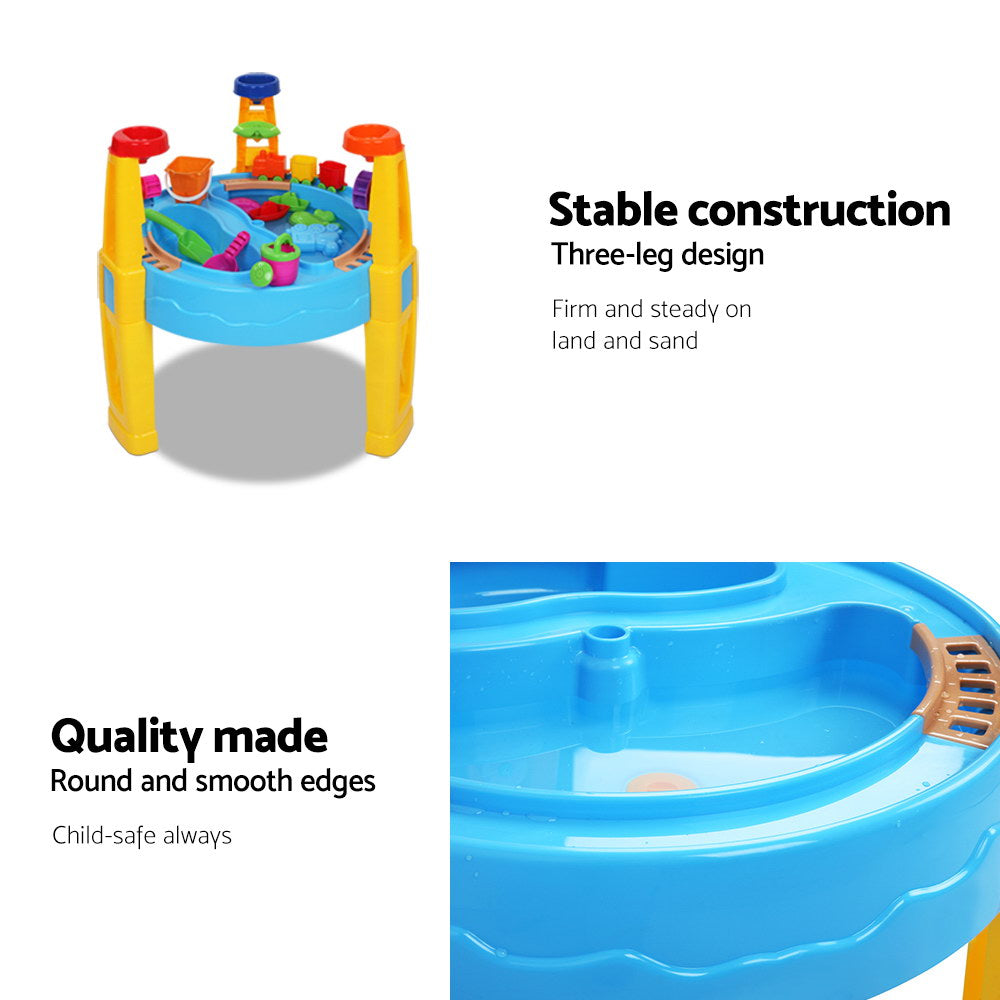 Keezi Kids Sandpit Pretend Play Set Water Sand Table Children Outdoor Toy Umbrella - SuperSaverAU - view 5