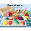 Keezi Kids Kitchen Play Set Wooden Pretend Toys Cooking Utensils Pots Pans Food - SuperSaverAU - view 4