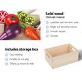 Keezi Kids Kitchen Play Set Wooden Pretend Toys Cooking Utensils Pots Pans Food - SuperSaverAU - view 6