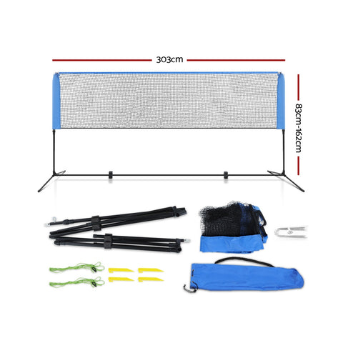 Everfit 3m Badminton Tennis Net Portable Volleyball Kit Adjustable Height - SuperSaverAU - view 2